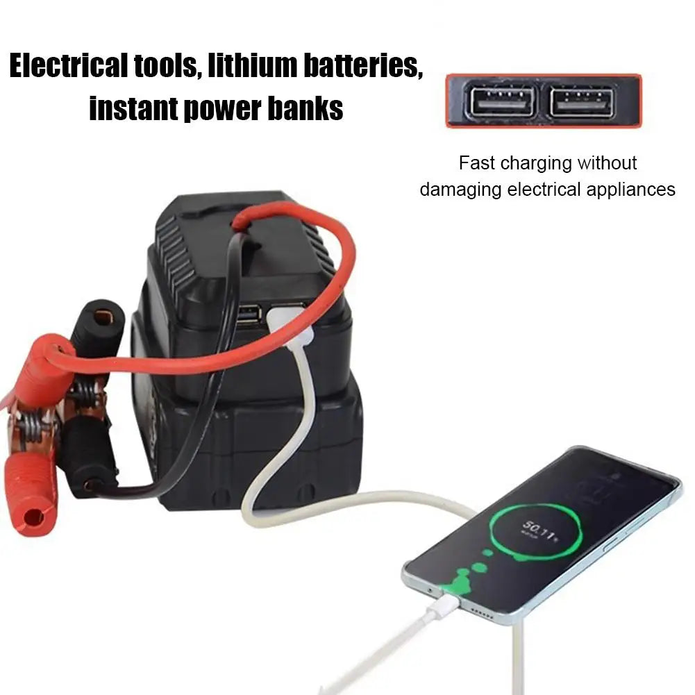 NEW - Car Lithium Battery Converter Charger Clip Auto Igniter Jump Starter For Makita Booster Cable Adapter Emergency Power DIY Tools