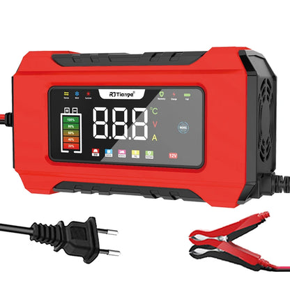 NEW - 12V 6A Fully Automatic Car Battery Charger Smart Pulse Repair Color Screen for AGM GEL WET Lead Acid Charger LCD Display