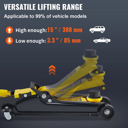 VEVOR 2.5T Floor Hydraulic Jack Pneumatic Low Profile Floor Jack Heavy-Duty Steel Racing Floor Jack with Single Piston Lift Pump
