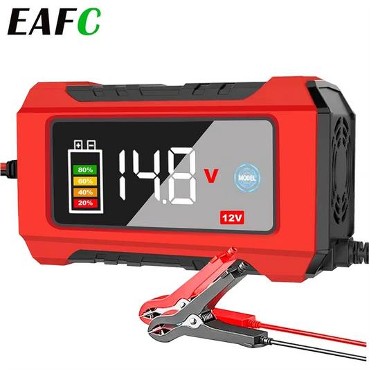 NEW - 12V 6A Fully Automatic Car Battery Charger Smart Pulse Repair Color Screen for AGM GEL WET Lead Acid Charger LCD Display