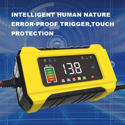 NEW - 12V 6A Fully Automatic Car Battery Charger Smart Pulse Repair Color Screen for AGM GEL WET Lead Acid Charger LCD Display